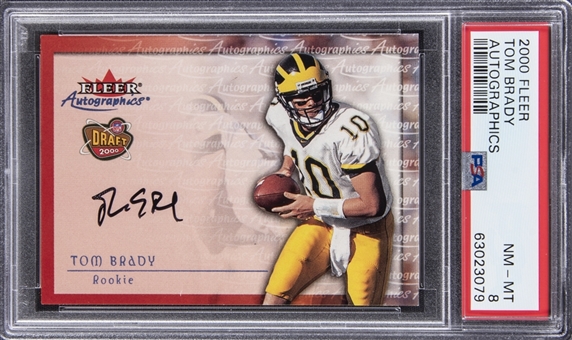 2000 Fleer "Autographics" Tom Brady Signed Rookie Card – PSA NM-MT 8